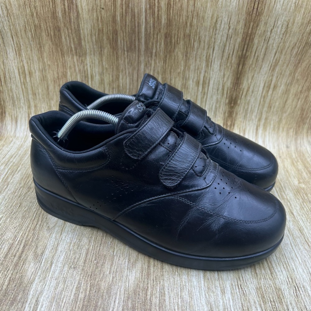 SAS VTO Walking Shoes Men's Size 10.5 WW Black Leather Hook and Loop Made in USA